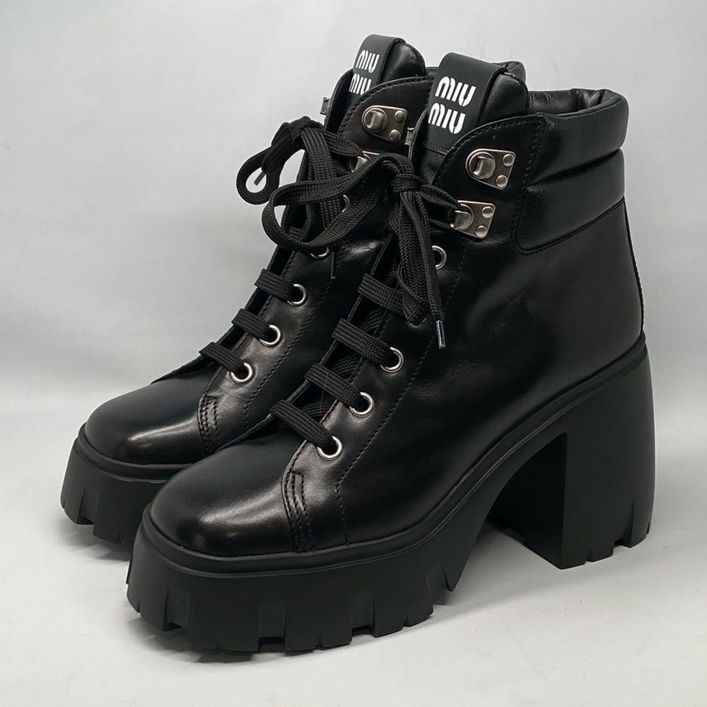 Miu Miu Block Heel Platform Combat Boots size 41